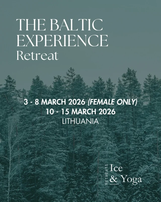 The Baltic Experience – March 2026:Two retreat dates:
- 3–8 March (women only)
- 10–15 March (mixed group)Step into the peace and quiet of Lithuania’s unique Labanoras Forest. Join our next retreat to reconnect with nature, experience local traditions, and restore your wellbeing with proven methods:*Included:*
5x nights accomodation
* Daily yoga & meditation
* Ice bath & breathwork workshop
* Sauna sessions and traditional Lithuanian sauna ritual with a sauna master
* Journaling & vision board session
* Guided forest walk
* Wholesome and thoughtfully prepared cuisine by our Swiss chef
* Cosy fireside evenings, community, deep restTransport from Vilnius city center is included.
Groups are limited to 10–13 participants.It’s for those who want to move with intention, explore their edges gently, and reconnect to body, breath and nature.Are you coming?More info via link in bio or iceandyoga.ch/retreats/lithuania#iceandyoga #retreat #lithuaniaretreat #wellness #breathwork #icebath #yoga #saunaritual #nature #mindfulness #naturereset